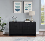 Fairfax Dresser - Modern Art Deco Design with Fluted Drawers and Matte Metal Handles for Elegance