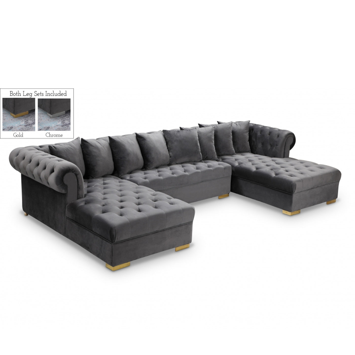 Presley 3pc. Velvet Sectional