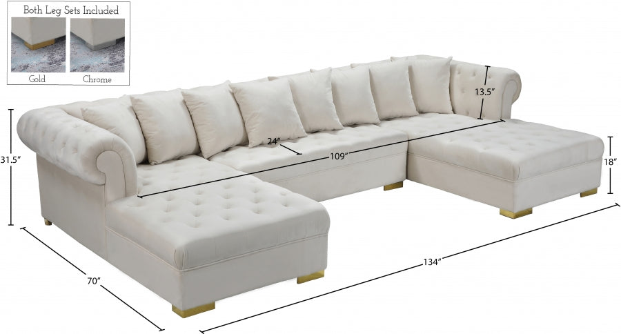 Presley 3pc. Velvet Sectional