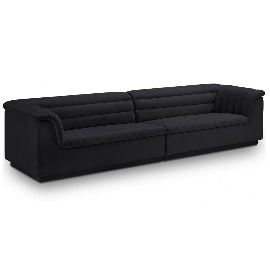 Cascade Velvet Fabric Sofa