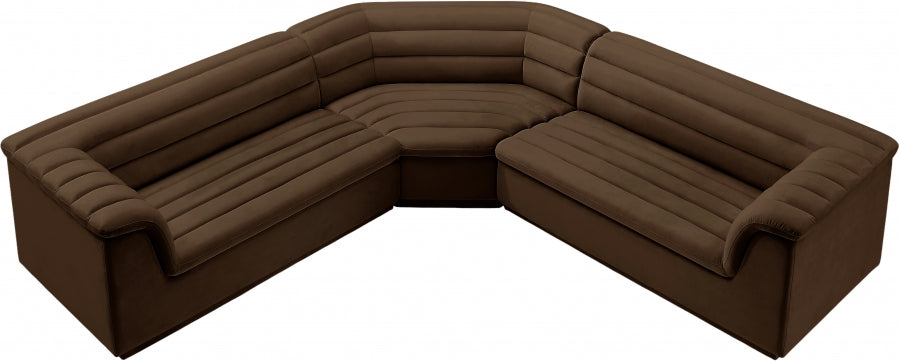 Cascade Velvet Fabric Sectional