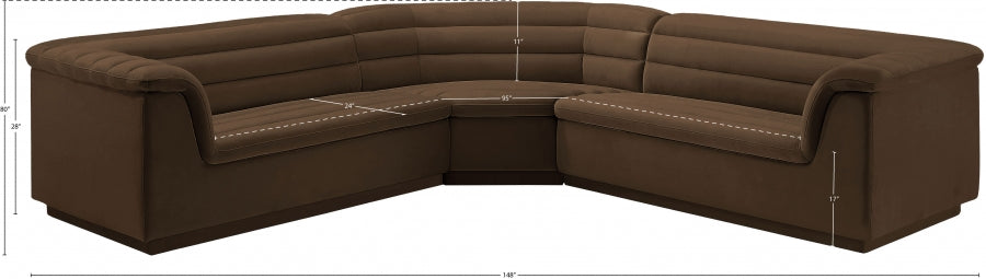 Cascade Velvet Fabric Sectional