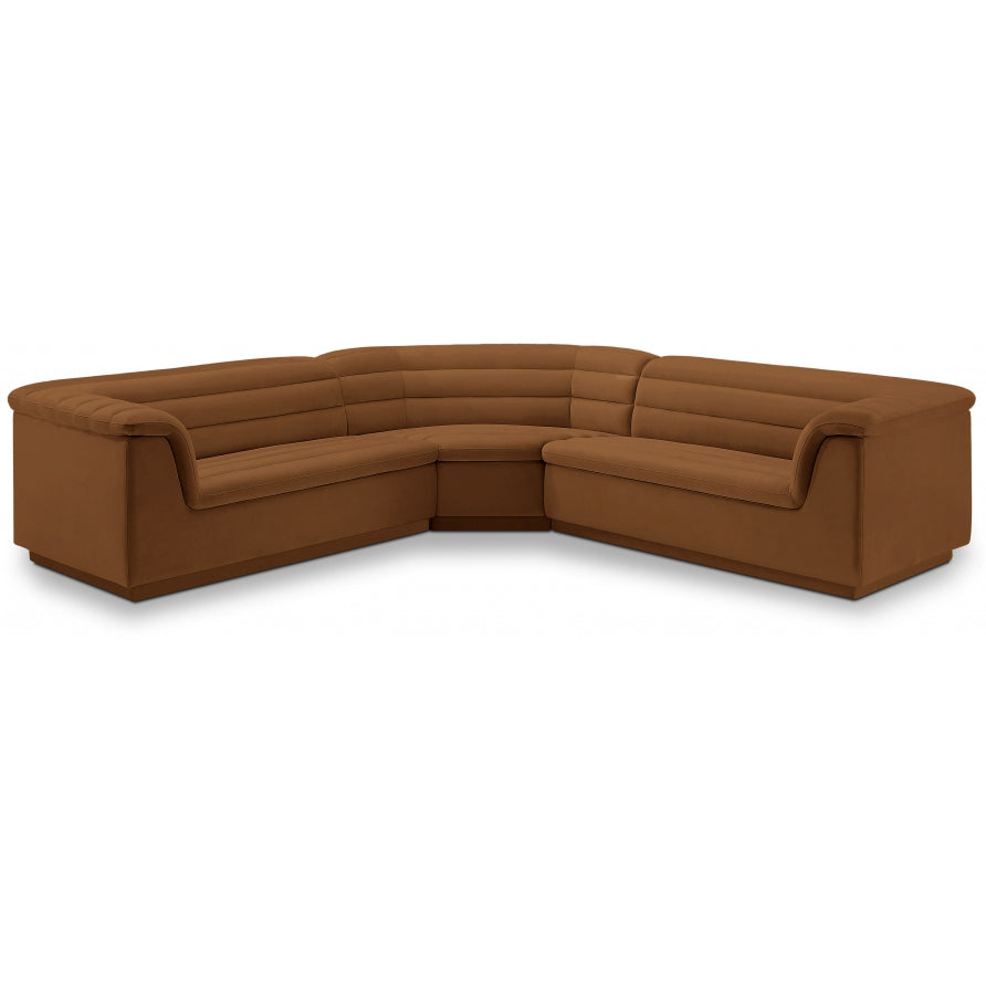 Cascade Velvet Fabric Sectional