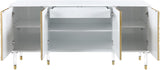 Bellissimo Acrylic Contemporary Sideboard with Gold Legs - Elegant Storage for Dining & Living Spaces