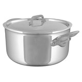 Mauviel M'Cook SB 5-Ply Stewpan With Lid,Brushed Cast Stainless Steel Handles, 6.1-Qt
