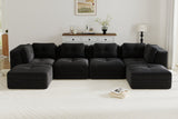 CORDELIA 151" 4-Seater High Armrest Sofa with 2 Ottomans