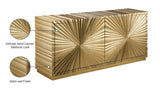 Golda Gold Leaf Sideboard Buffet - Glamorous Hand-Carved Starburst Design for Contemporary Dining Room