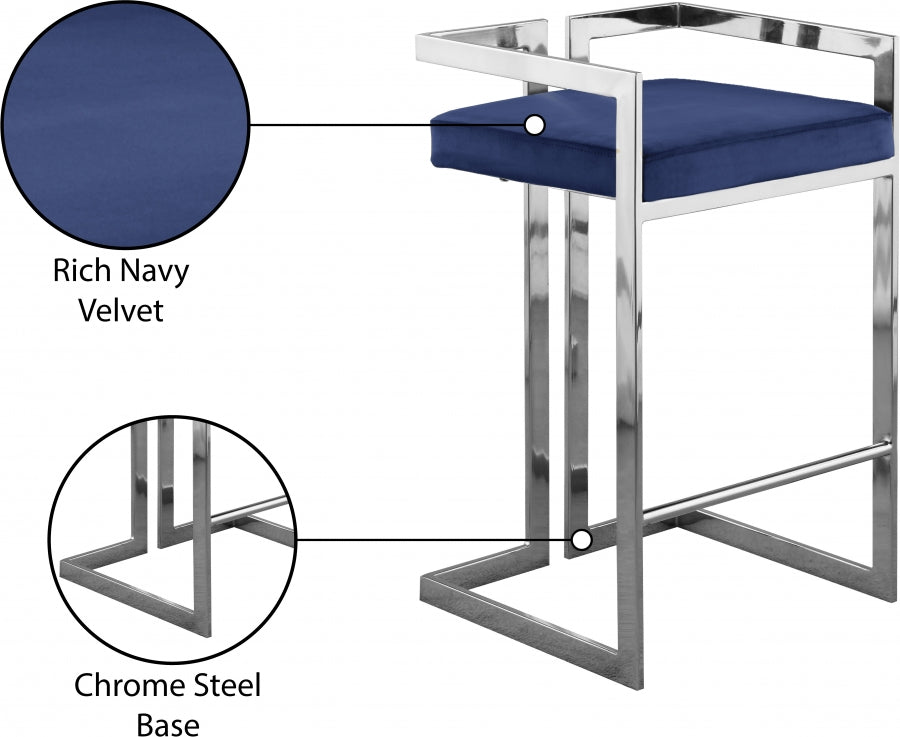 Ezra Velvet Counter Stool