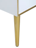 Pop Contemporary Sideboard Buffet with Chic White Lacquer Finish and Stylish Gold Accents