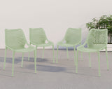 Mykonos Contemporary Outdoor Patio Dining Chair Set - Durable, Weather Resistant, Stylish Design