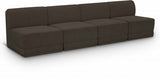 Ollie 120" Boucle Fabric Upholstered 4pc. Armless Modular Sofa