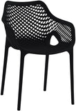 Mykonos Contemporary Outdoor Patio Dining Chair Set - Durable, Weather Resistant, Stylish Design