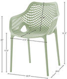 Mykonos Contemporary Outdoor Patio Dining Chair Set - Durable, Weather Resistant, Stylish Design