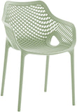 Mykonos Contemporary Outdoor Patio Dining Chair Set - Durable, Weather Resistant, Stylish Design