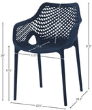 Mykonos Contemporary Outdoor Patio Dining Chair Set - Durable, Weather Resistant, Stylish Design