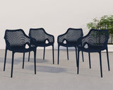 Mykonos Contemporary Outdoor Patio Dining Chair Set - Durable, Weather Resistant, Stylish Design