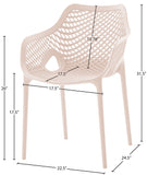 Mykonos Contemporary Outdoor Patio Dining Chair Set - Durable, Weather Resistant, Stylish Design
