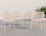 Mykonos Contemporary Outdoor Patio Dining Chair Set - Durable, Weather Resistant, Stylish Design