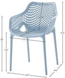Mykonos Contemporary Outdoor Patio Dining Chair Set - Durable, Weather Resistant, Stylish Design