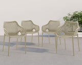 Mykonos Contemporary Outdoor Patio Dining Chair Set - Durable, Weather Resistant, Stylish Design
