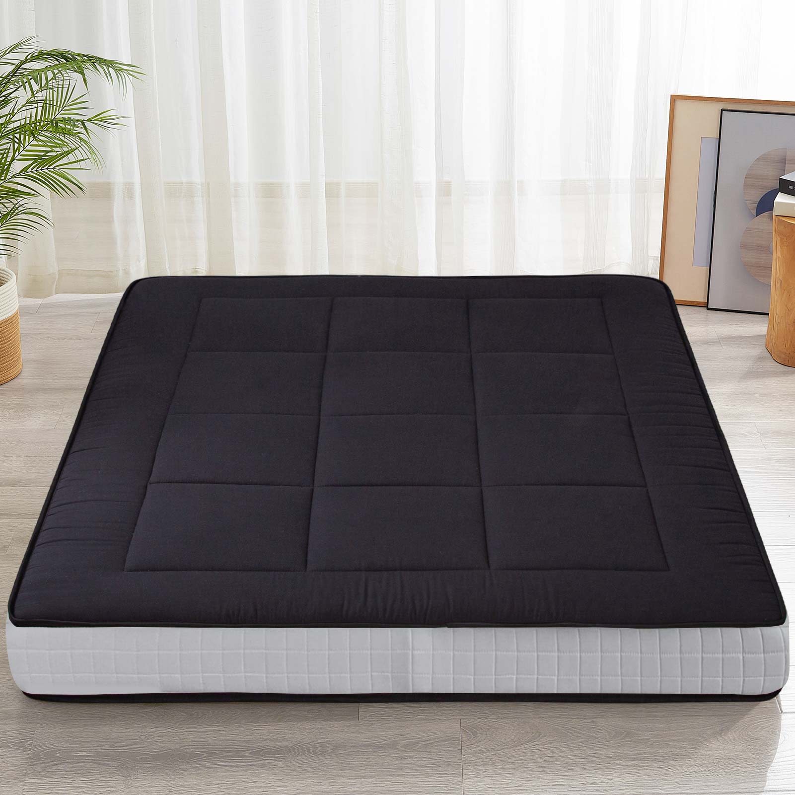 MAXYOYO 6" Extra Thick Floor Futon Mattress, Black