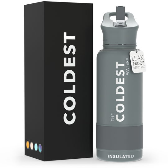 Sports Water Bottle Gun Metal Grey.