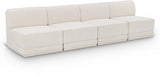 Ollie 120" Boucle Fabric Upholstered 4pc. Armless Modular Sofa