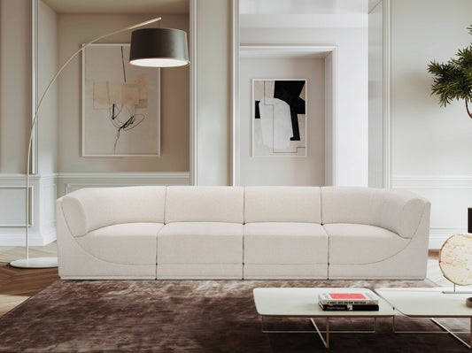 Ollie 128" Boucle Fabric Upholstered 4pc. Modular Sofa