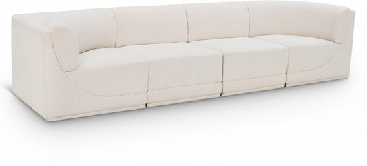 Ollie 128" Boucle Fabric Upholstered 4pc. Modular Sofa
