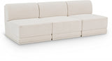 Ollie 90" Boucle Fabric Upholstered 3pc. Armless Modular Sofa