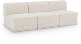 Ollie 90" Boucle Fabric Upholstered 3pc. Armless Modular Sofa
