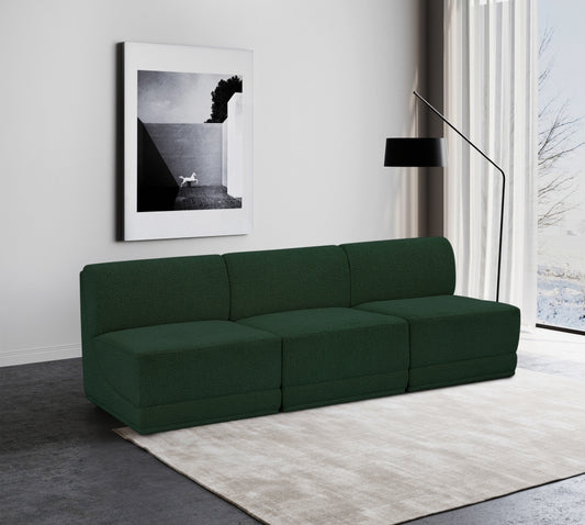 Ollie 90" Boucle Fabric Upholstered 3pc. Armless Modular Sofa