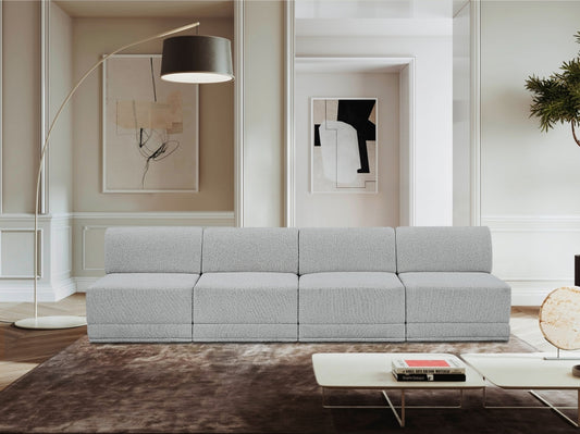 Ollie 120" Boucle Fabric Upholstered 4pc. Armless Modular Sofa