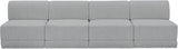 Ollie 120" Boucle Fabric Upholstered 4pc. Armless Modular Sofa