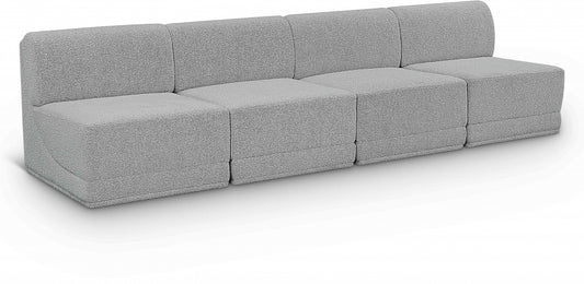 Ollie 120" Boucle Fabric Upholstered 4pc. Armless Modular Sofa