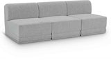 Ollie 90" Boucle Fabric Upholstered 3pc. Armless Modular Sofa