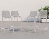 Mykonos Contemporary Outdoor Patio Stool Set of 4 - Weather Resistant, Stylish, Durable Design