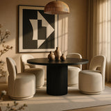 Cirelle - Linen Textured Performance Fabric Dining Chair (Set of 2)
