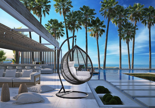 Tarzan Outdoor Patio Swing Chair - Stylish Rattan Design with Waterproof Cushion for Indoor & Outdoor Use