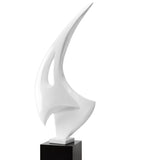 Sail Floor Sculpture With Black Stand 70" Tall // White