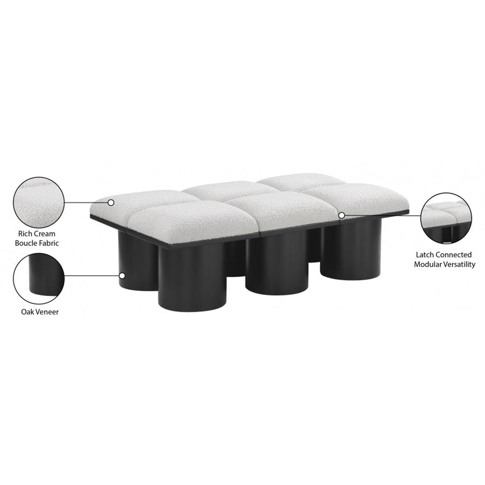 Pavilion 6 pcs Boucle Fabric Modular Bench