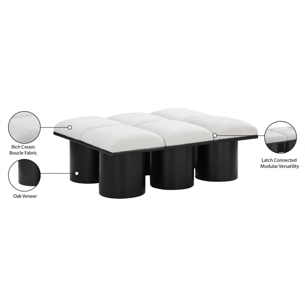 Pavilion 6 pcs Boucle Fabric Modular Bench