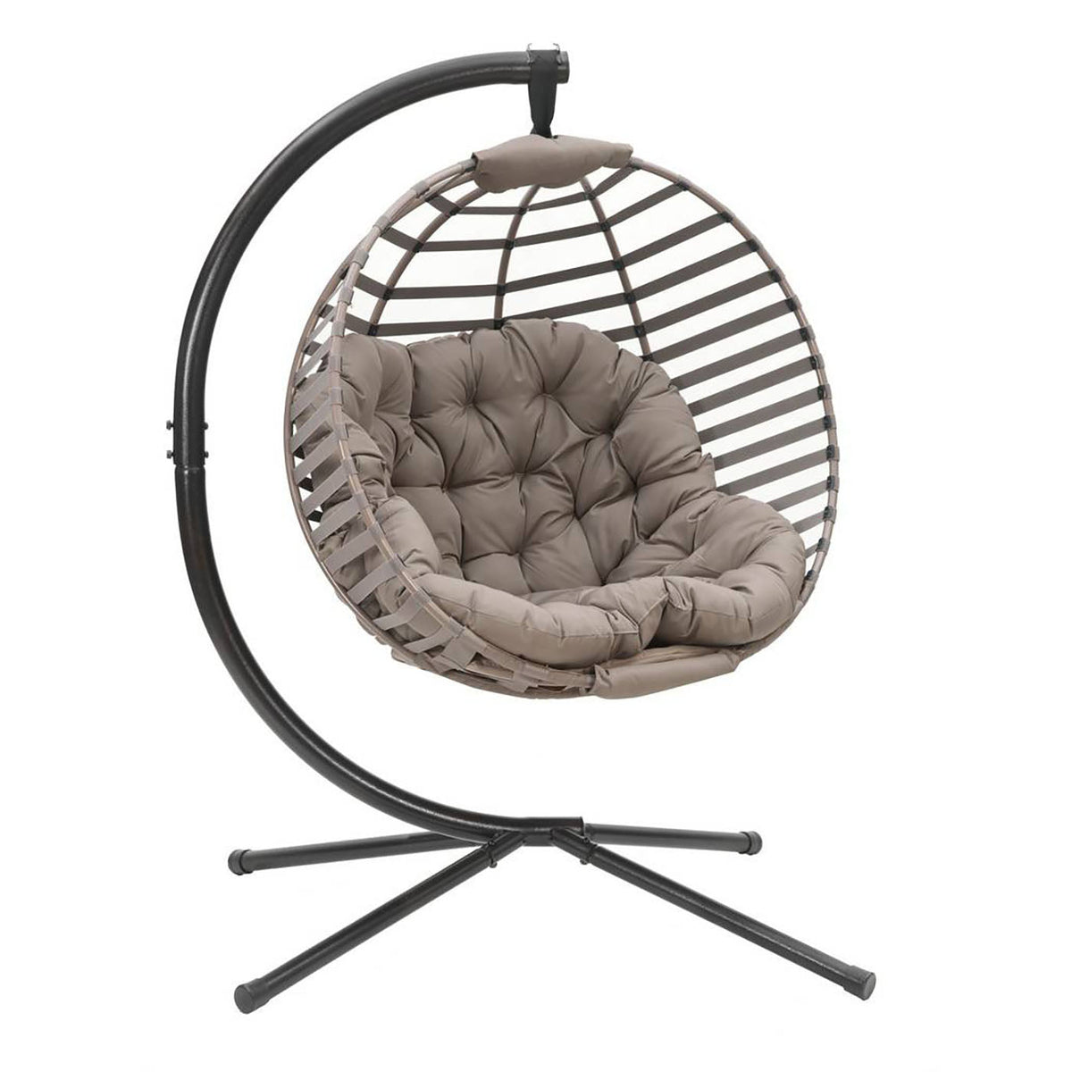 Hanging Ball Chair w/ Stand - Modern Sand