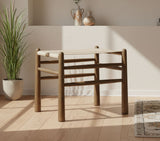 Santos - Faux Leather Upholstered Bench - Walnut Frame