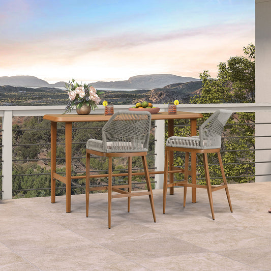 PURPLE LEAF Outdoor Bar Table Patio Dining Table Coffee Kitchen Breakfast Bistro Pub Bar Table for Patio Poolside