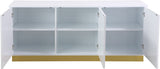 Cosmopolitan Acrylic Contemporary Sideboard Buffet with Gold Accents for Stylish Dining Spaces