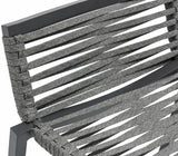 Maldives Outdoor Patio Barstool Set - Contemporary Beige Rope Fabric & White Aluminum Frame