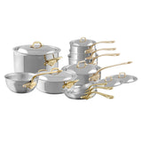Mauviel M'COOK B 5-Ply 16-Piece Cookware Set With Brass Handles