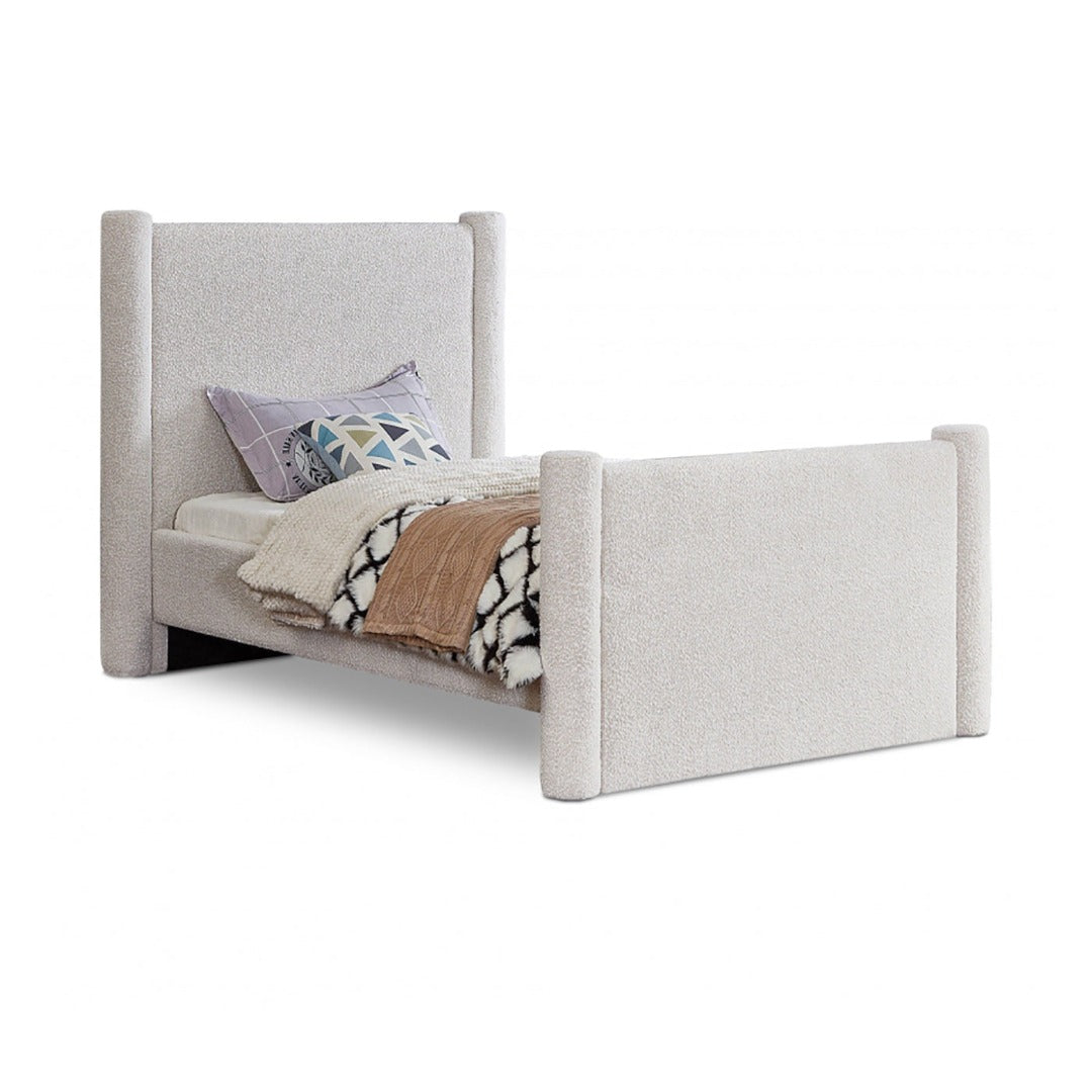 Elias Boucle Fabric Twin Bed