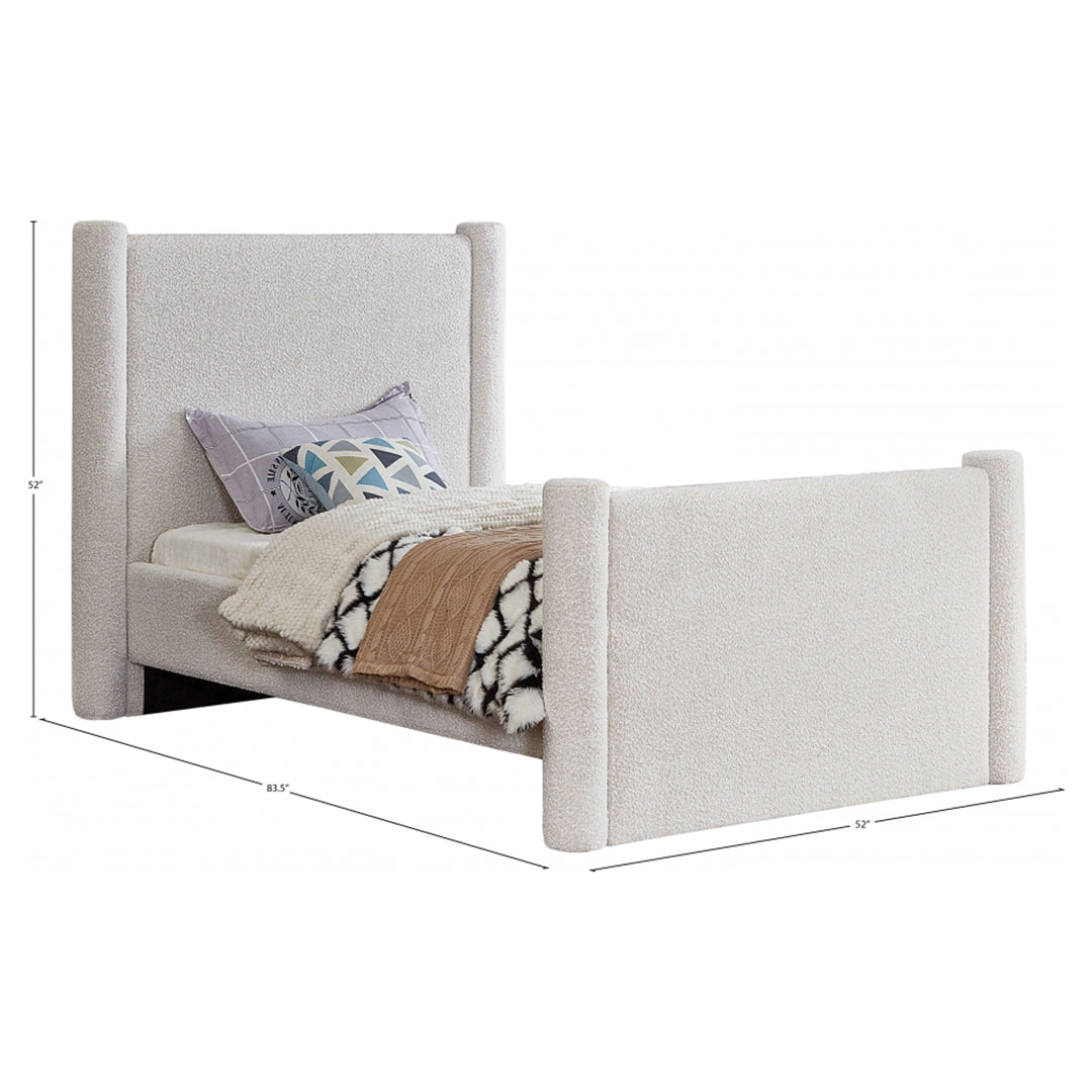 Elias Boucle Fabric Twin Bed